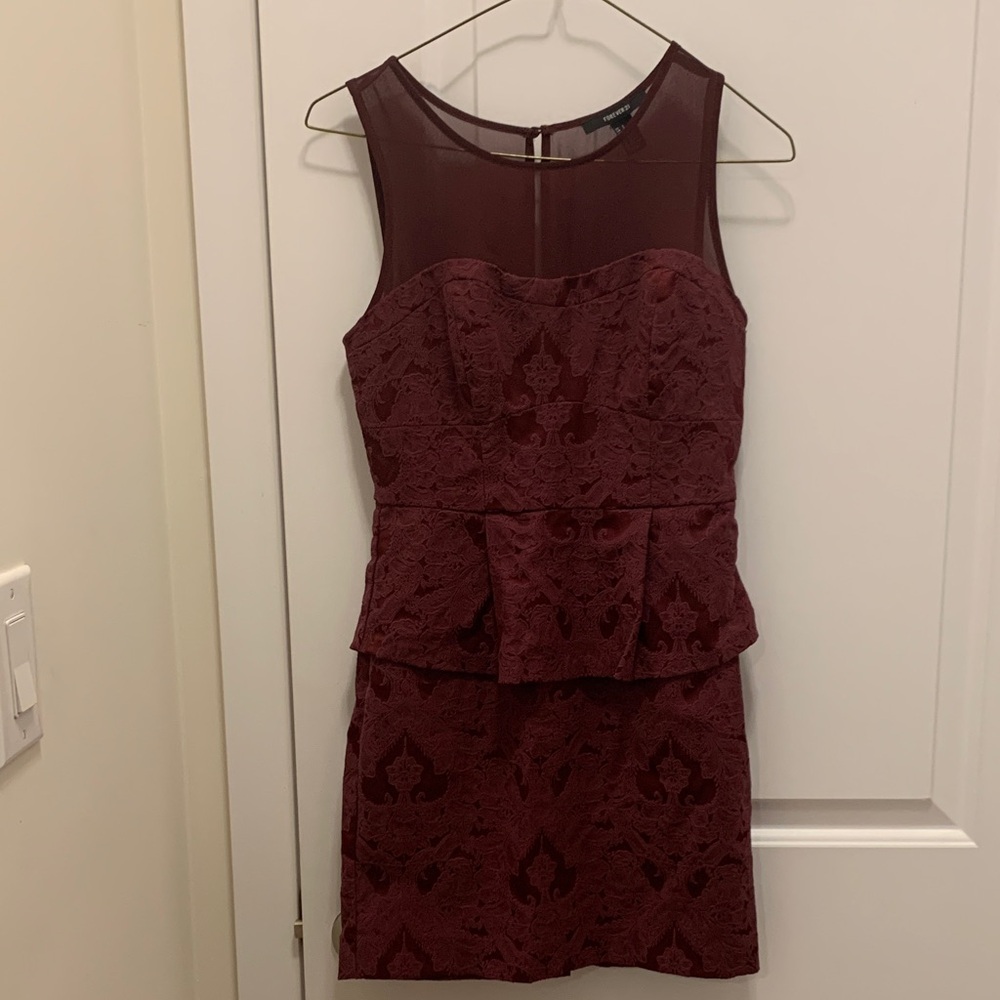 Forever 21 Burgundy Asymmetrical Dress